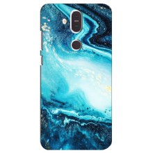 Мраморный чехол на Nokia 8.1 , Nokia 8 2018 (VPrint) (Голубой мрамор)