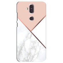 Мраморный чехол на Nokia 8.1 , Nokia 8 2018 (VPrint) (Тройной мрамор)
