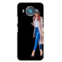 Чехол с картинкой Модные Девчонки Nokia 8.3 (Девушка со смартфоном)