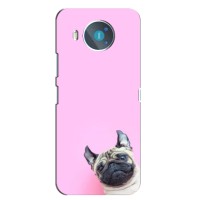 Бампер для Nokia 8.3 с картинкой "Песики" (Собака на розовом)