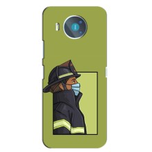 Силиконовый бампер (Работники) на Nokia 8.3 – Пожарник