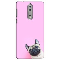 Бампер для Nokia 8 с картинкой "Песики" – Собака на розовом