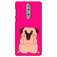 Чехол (ТПУ) Милые собачки для Nokia 8 (Веселый Мопсик)