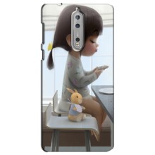 Девчачий Чехол для Nokia 8 (Девочка с игрушкой)