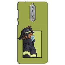 Силиконовый бампер (Работники) на Nokia 8 (Пожарник)