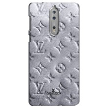 Текстурный Чехол Louis Vuitton для Нокиа 8 (Белый ЛВ)