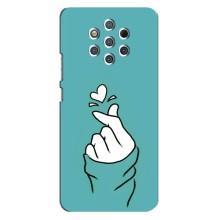 Чохол (Знак сердечка) для Nokia 9 (Сердечко на бірюзовому)