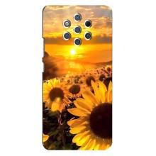 Чехол с Цветами для Nokia 9 (поле подсолнухов)