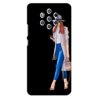 Чехол с картинкой Модные Девчонки Nokia 9 (Девушка со смартфоном)