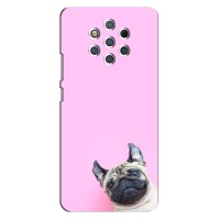 Бампер для Nokia 9 с картинкой "Песики" (Собака на розовом)