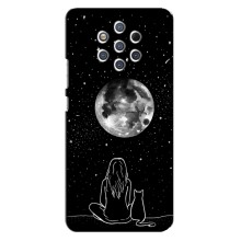 Чохол з малюнком кіт на Nokia 9 (Дівчина з котом)