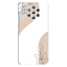 Силиконовый чехол с принтом в цветах на Nokia 9 – Нюдовый дизайн