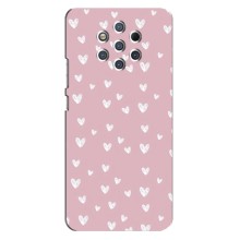 Чохол з розовим принтом для Nokia 9 (Сердечки на рожевому)