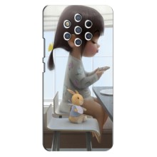 Девчачий Чехол для Nokia 9 (Девочка с игрушкой)