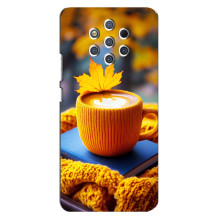 Чехол с уникальным дизайном «Осень с кофе» для Nokia 9 – Кофе с жёлтым