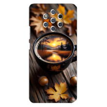 Чехол с уникальным дизайном «Осень с кофе» для Nokia 9 – Тёмный кофе