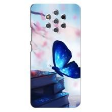 Силіконовий бампер з картинкою звірів для Nokia 9 (Метелик синій)