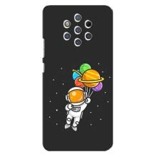 Силіконовый Чохол з принтом "Космонавти" на Nokia 9 (Космонавт з кульками)
