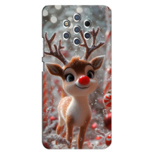Яркий чехол для Nokia 9 с Зимними Оленятами