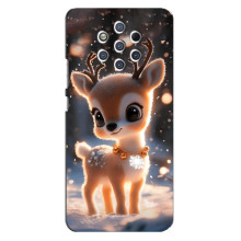 Яркий чехол для Nokia 9 с Зимними Оленятами – Оленёнок