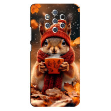 Друкований чохол 'Звірята з кавою' для Nokia 9 – Білка з кавою