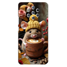 Друкований чохол 'Звірята з кавою' для Nokia 9 – Мишка з кавою