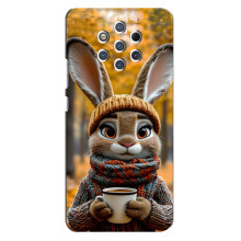 Друкований чохол 'Звірята з кавою' для Nokia 9 – Зайчик з кавою