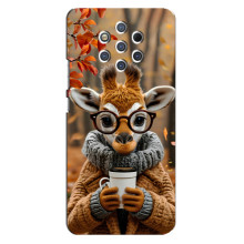 Друкований чохол 'Звірята з кавою' для Nokia 9 – Жираф з кавою