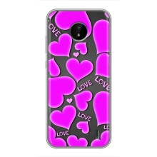 Чехлы для любимой на Нокиа С10 (VPrint) (Pink hearts)