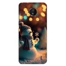 Чехлы на Новый Год Nokia C10 – Снеговик праздничный