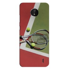 Чехлы с принтом Спортивная тематика для Nokia C10 – Ракетки теннис