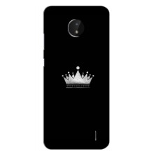 Чехол (Корона на чёрном фоне) для Нокиа С10 – Белая корона