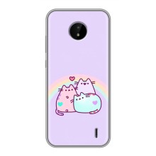 Чехол с милыми котиками на Нокиа С10 (Котики с радугой)