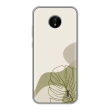 Силиконовый чехол с принтом в цветах на Nokia C10 (Монстера зелёная)