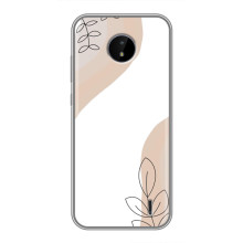 Силиконовый чехол с принтом в цветах на Nokia C10 (Нюдовый дизайн)