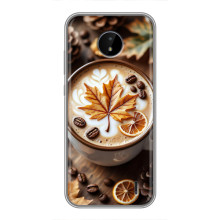 Чехол с уникальным дизайном «Осень с кофе» для Nokia C10 – Пряный кофе