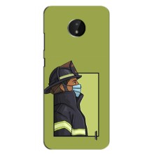 Силиконовый бампер (Работники) на Nokia C10 – Пожарник