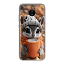 Печатный чехол «Зверята с кофе» для Nokia C10