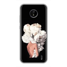 Чехлы (ART) Цветы на Nokia C20 (VPrint) (Белые цветы)