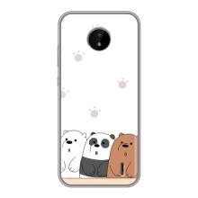 Чохли з зображенням різних тварин на Nokia C20 (Здивовані ведмедики)