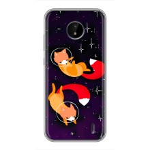 Чехлы с картинкой Лисички для Nokia C20 (VPrint) (Лисички космонавты)