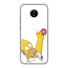 Чехол с Симпсонами для Nokia C20 (VPrint) (Гомер с пончиком)