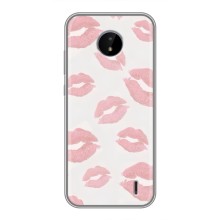 Чехол с розовым рисунком для Nokia C20 (Розовые губы)
