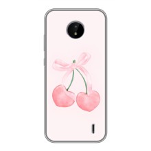 Чехол с розовым рисунком для Nokia C20 (Розовые вишни)