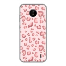 Чехол с розовым рисунком для Nokia C20 (Розовый леопард)