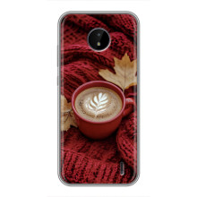 Чехол с уникальным дизайном «Осень с кофе» для Nokia C20 – Кофе на пледе