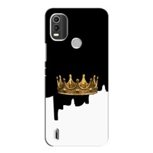 Чехол (Корона на чёрном фоне) для Нокиа С21 Плюс – Золотая корона