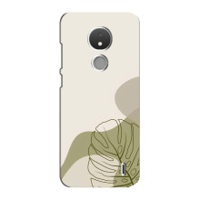 Силконовий чохол з принтом в квітах на Nokia C21 (Монстера зелена)