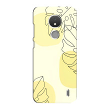 Силконовий чохол з принтом в квітах на Nokia C21 (Монстера жовта)