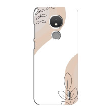 Силконовий чохол з принтом в квітах на Nokia C21 (Нюдовий дизайн)